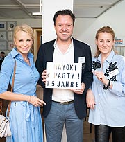 Modedesignerin Sonja Kiefer, Gastgeber Andr&eacute; Soulier, Designerin Katharina Lukas (Schatzi Dirndl) bei Digital Insights (&copy;Foto: Viktor Schwenk)